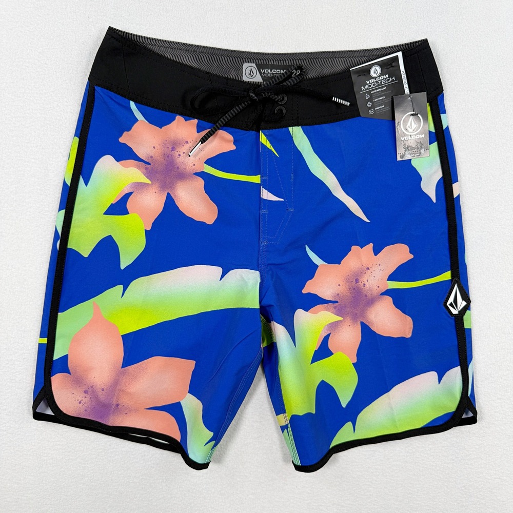 Volcom Mod-Tech Board Shorts 'Infuse Flowers' / Size 28 Mens / New